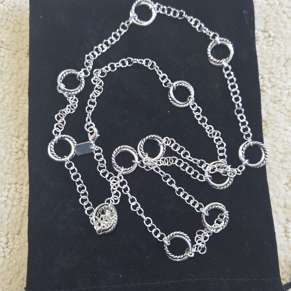 Ralph Lauren Silver Circle Link Necklace